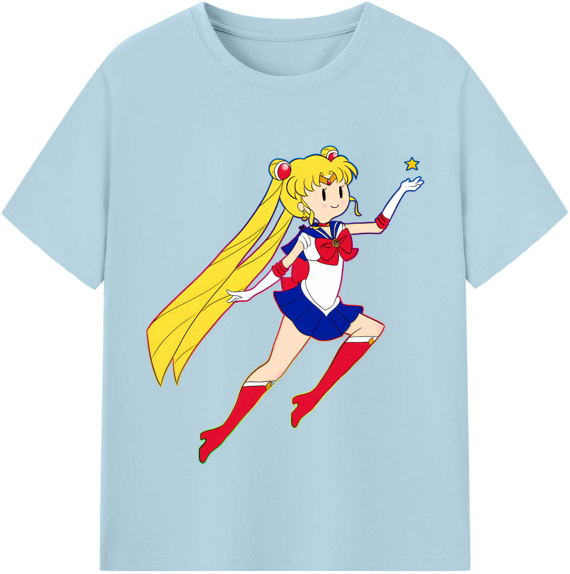 （画像用） 美少女戦士セーラームーン 月野 うさぎ つきの うさぎ Sailor Moon Tsukino Usagi 綿100％半袖Tシャツ（フロントプリント）